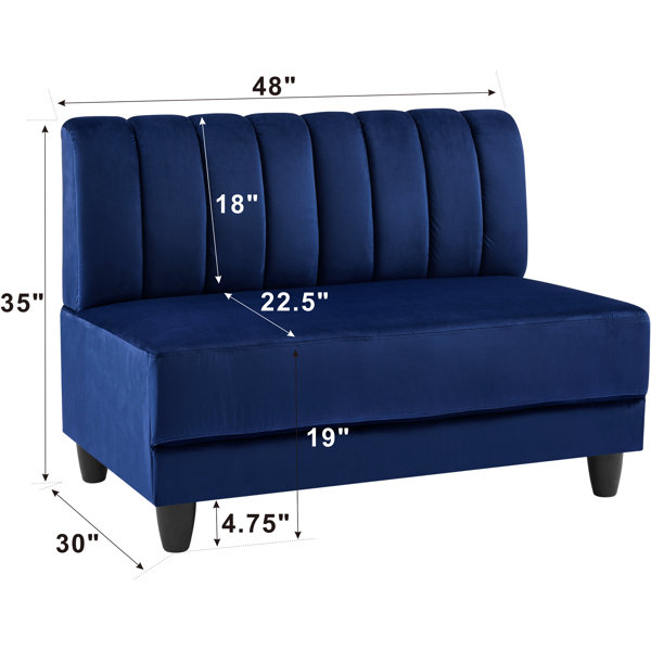 Mercer41 Cesiley 48'' Velvet Armless Loveseat & Reviews Wayfair